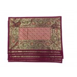 Indian Silk Table Runner with 6 Placemats & 6 Coaster in Maroon Color Size 16x62